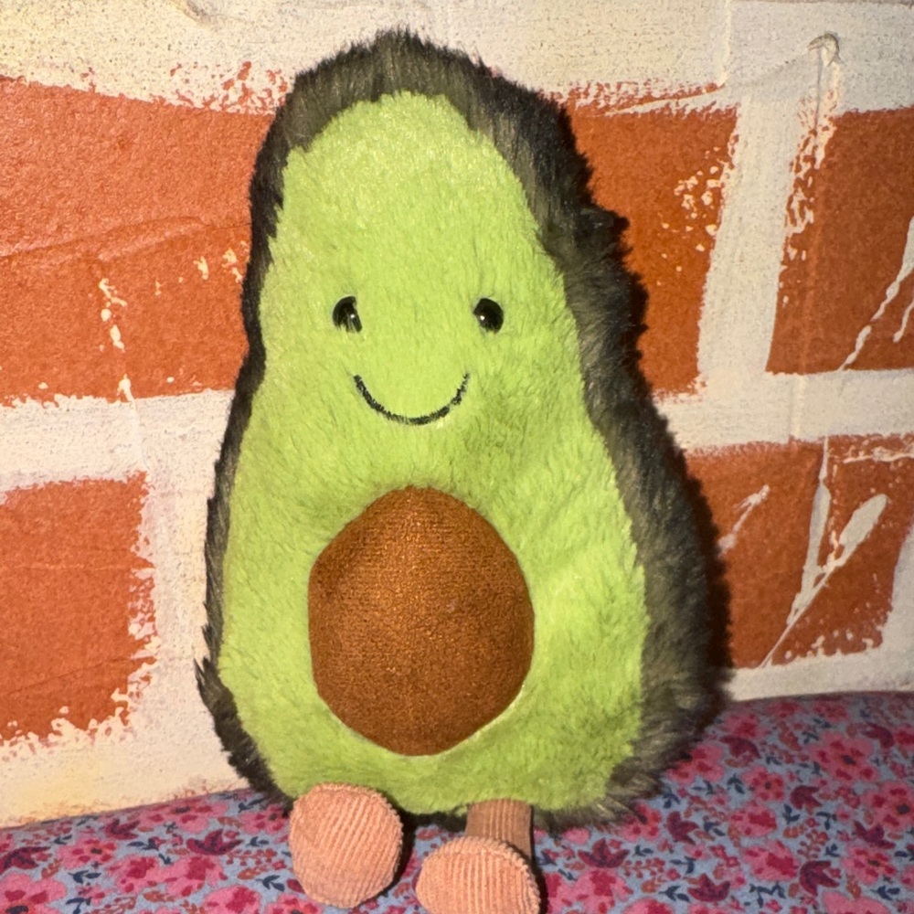 Jellycat Avocado Amusables Plush Small Toy. Non-smoking, non-pet home.